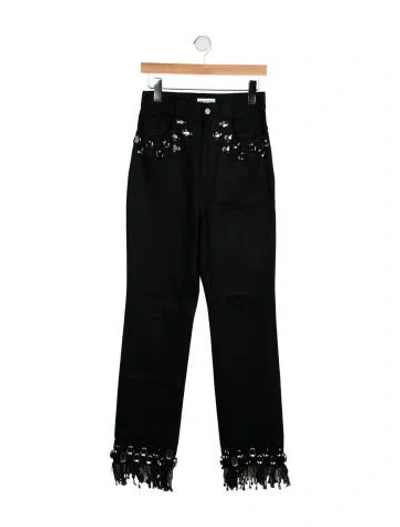 Pre-owned Christian Cowan High-rise Straight Leg Jeans In Black