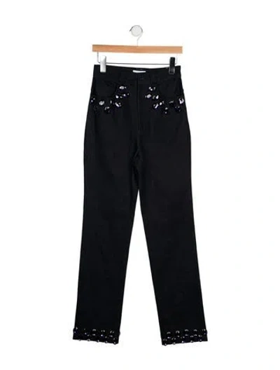 Pre-owned Christian Cowan High-rise Straight Leg Jeans In Blue