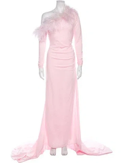 Pre-owned Christian Cowan One-shoulder Long Dress In Pink