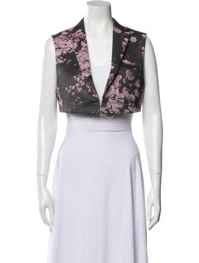 Pre-owned Christian Dada Floral Print Vest In Gray