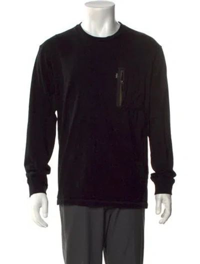 Pre-owned Christian Dada Graphic Print Crew Neck Henley In Black