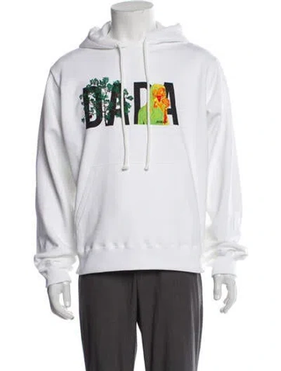 Pre-owned Christian Dada Graphic Print Crew Neck Hoodie W/ Tags In White