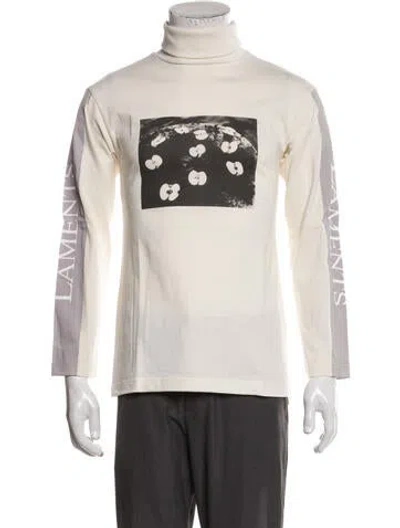 Pre-owned Christian Dada Graphic Print Turtleneck Pullover W/ Tags In White