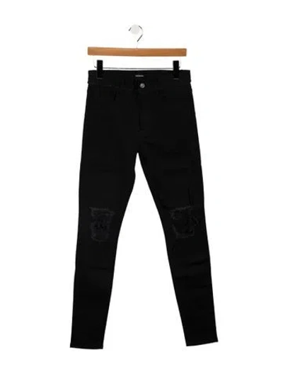 Pre-owned Christian Dada High-rise Skinny Leg Jeans In Black