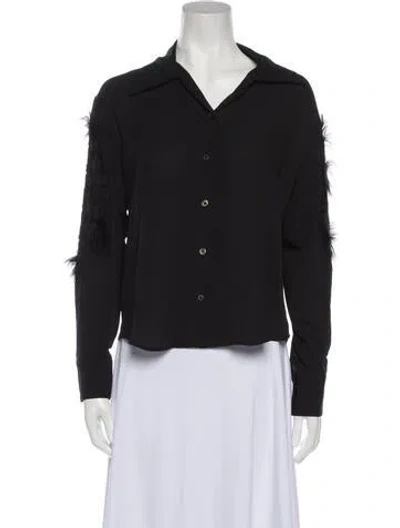 Pre-owned Christian Dada Long Sleeve Button-up Top In Black