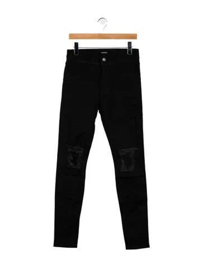 Pre-owned Christian Dada Mid-rise Skinny Leg Jeans In Black