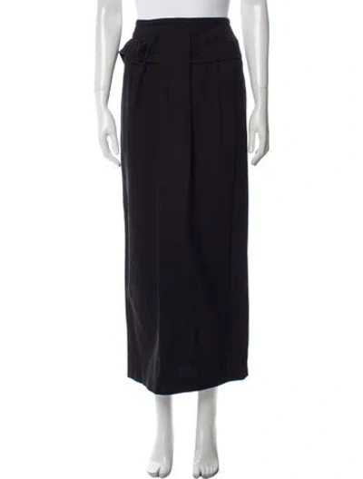 Pre-owned Christian Dada Pleated Accents Midi Length Skirt In Black