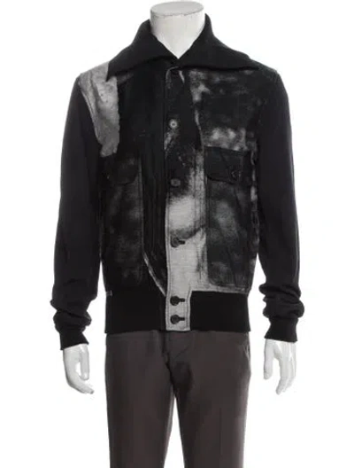Pre-owned Christian Dada Printed Denim Jacket In Black