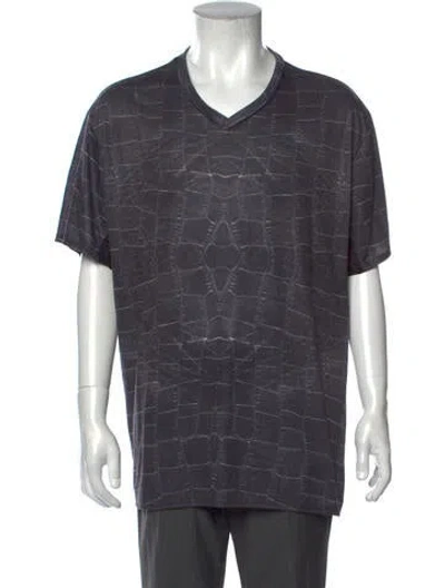 Pre-owned Christian Dada Printed V-neck T-shirt In Gray