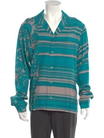 Pre-owned Christian Dada Striped Long Sleeve Shirt W/ Tags In Blue