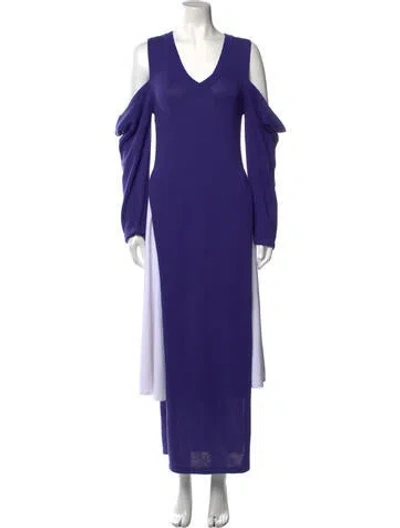 Pre-owned Christian Dada V-neck Long Dress In Purple