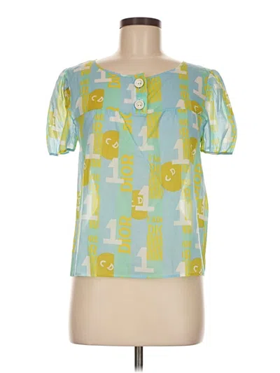 Pre-owned Christian Dior Boutique Short Sleeve Blouse In Blue