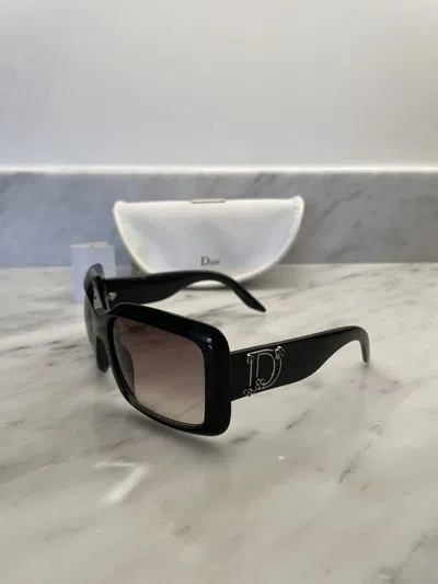 Pre-owned Christian Dior Monsieur Dior Couture 1 Sunglasses With Big Logo And Case In Black
