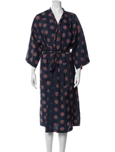 Pre-owned Christian Dior Monsieur Printed Robe In Blue