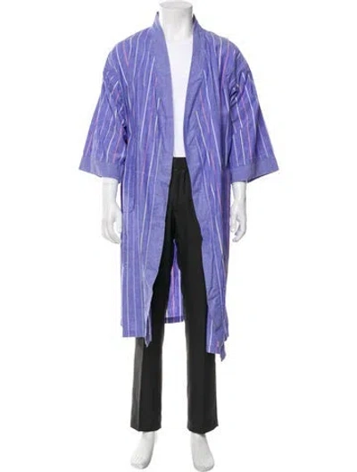 Pre-owned Christian Dior Monsieur Striped Robe In Purple