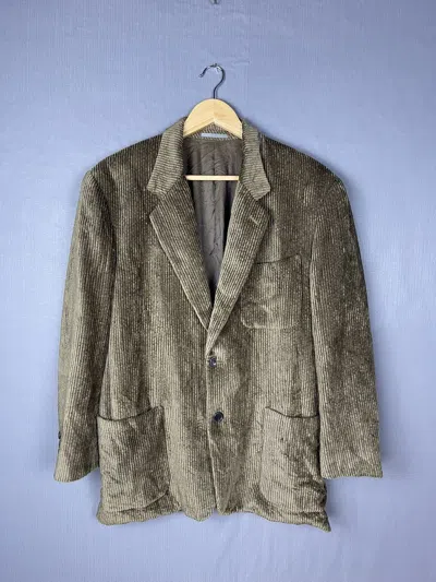 Pre-owned Christian Dior Monsieur Vintage  Corduroy Blazer Jacket In Brown