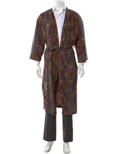 Pre-owned Christian Dior Monsieur Vintage Paisley Print Robe In Blue