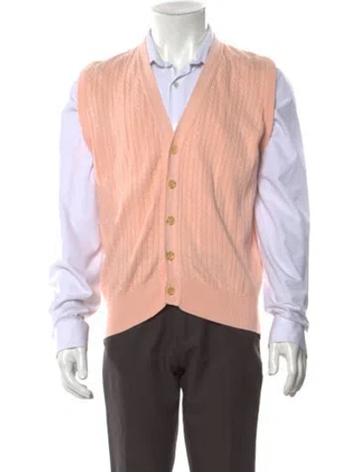 Pre-owned Christian Dior Monsieur V-neck Sleeveless Cardigan In Pink