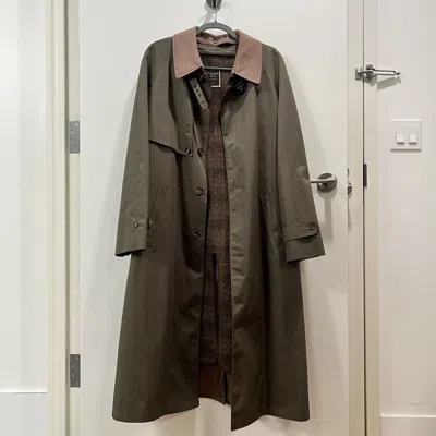 Pre-owned Christian Dior Monsieur X Dior Vintage Dior Wool Lined Trench Coat In Khaki