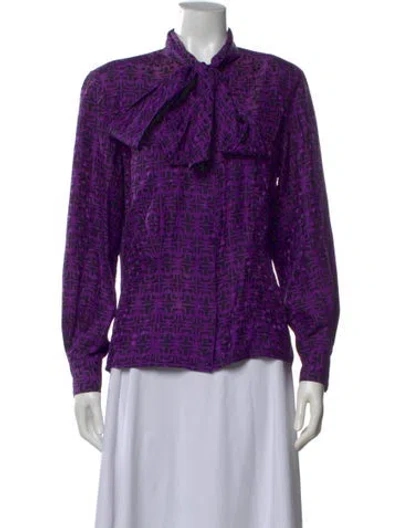 Pre-owned Christian Dior Separates Vintage Silk Blouse In Purple