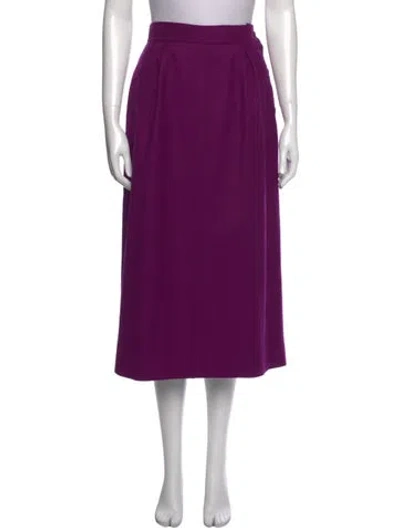 Pre-owned Christian Dior Separates Wool Midi Length Skirt In Purple