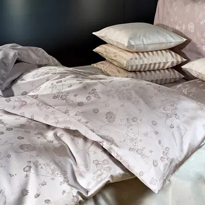 Christian Fischbacher Fiori Pastello Floral Jacquard Duvet Cover, King In Taupe