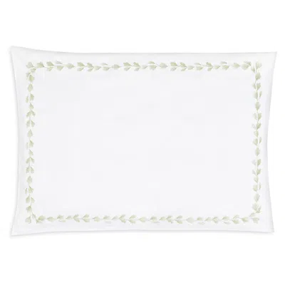 Christian Fischbacher Foglia Embroidered Sateen Pillowcase, Standard In White