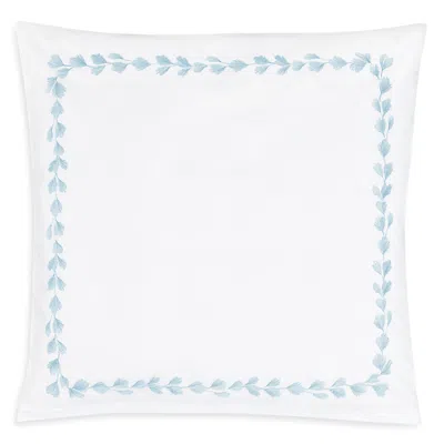 Christian Fischbacher Foglia Embroidered Sateen Sham, Euro In Blue