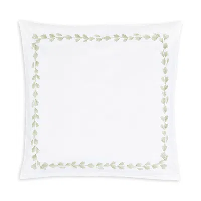 Christian Fischbacher Foglia Embroidered Sateen Sham, Euro In White