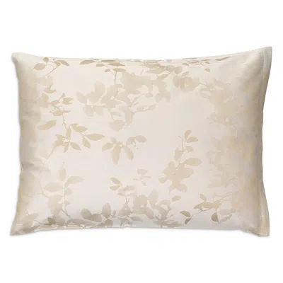 Christian Fischbacher Leaves Jacquard Standard Pillowcase In Beige