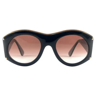 Pre-owned Christian Lacroix 7316 Vintage Black And Gold Baroque Sunglasses 1980's Austria