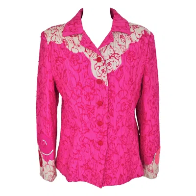 Pre-owned Christian Lacroix A  Jacket In Chocking Pink Blistered Silk Circa 2000