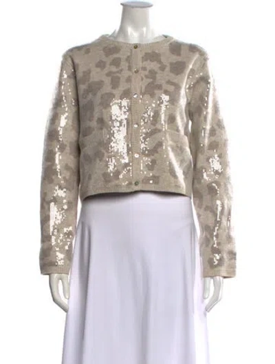 Pre-owned Christian Lacroix Animal Print Crew Neck Sweater In Neutrals