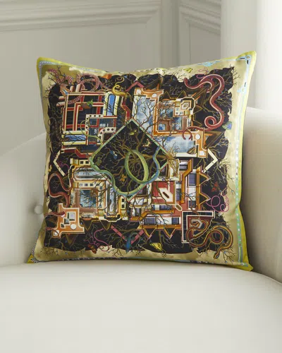 Christian Lacroix Archeologie Mosaique Cushion In Gray