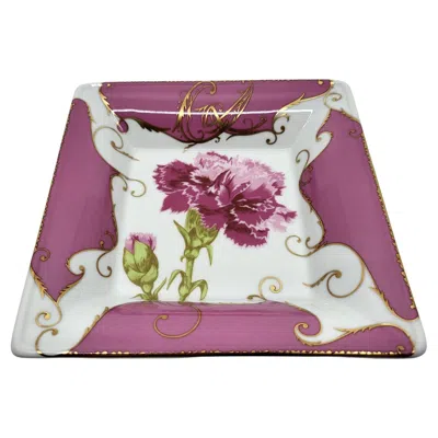 Pre-owned Christian Lacroix Baroque Porcelain Vide Poche, Follement Series In Pink