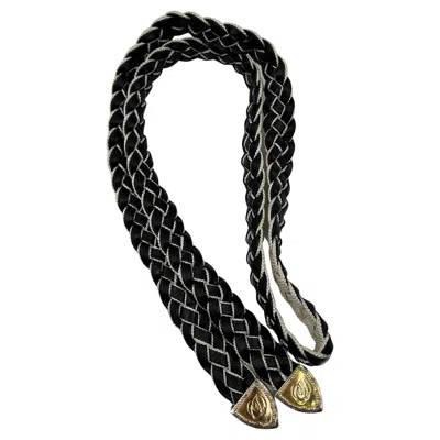 Pre-owned Christian Lacroix Black & White Rope Belt