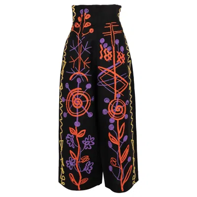 Pre-owned Christian Lacroix Black Linen Pants, 1993
