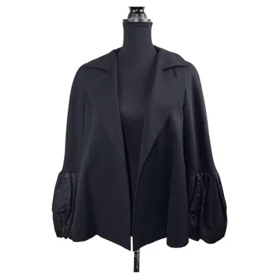 Pre-owned Christian Lacroix Black Wool Jacket With Puffed Sleeves, Vintage 1990s