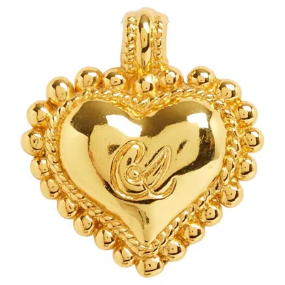 Pre-owned Christian Lacroix Broche Pendentif 1995s Iconic Golden Heart Pendant And Brooch In Multi