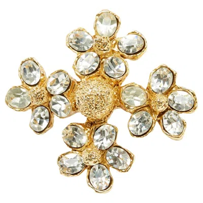 Pre-owned Christian Lacroix Broche Xl Fleur Circa 1995 Fancy Diamonds Flower Maxi Brooch In Multi
