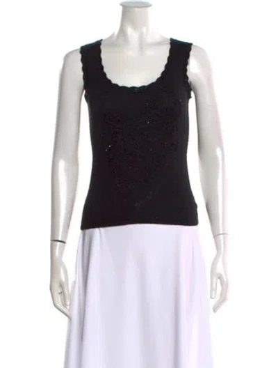Pre-owned Christian Lacroix Cashmere Graphic Print Sweater In Black