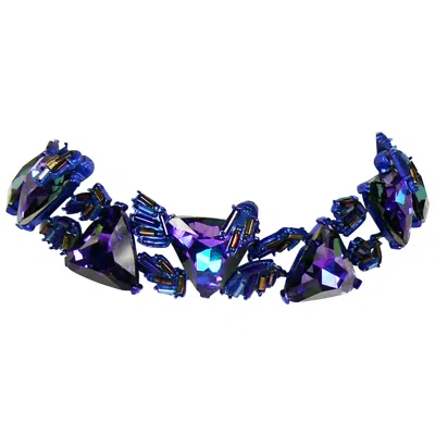 Pre-owned Christian Lacroix Chrsitian Lacroix Vintage Crystal Choker Necklace In Purple