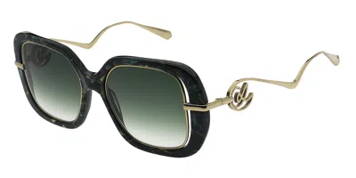 Christian Lacroix Cl5126 580 Women's Sunglasses Green Size 52 In Black
