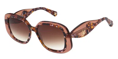 Christian Lacroix Cl5135 104 Women's Sunglasses Brown Size 54 In Burgundy