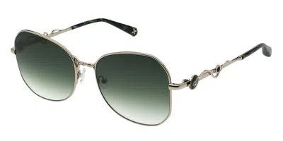 Christian Lacroix Cl9035 402 Women's Sunglasses Silver Size 57 In Green
