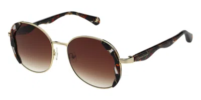 Christian Lacroix Cl9036 002 Women's Sunglasses Gold Size 55 In Brown
