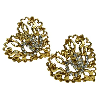 Pre-owned Christian Lacroix Clip-on Earring By  Paris, Openwork Heart, Gold-plated, E 95 In Multi