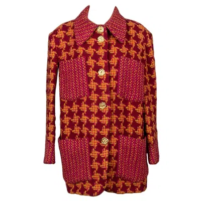 Pre-owned Christian Lacroix Coat In Wool, Fall 1990 In Red