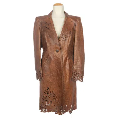 Pre-owned Christian Lacroix Coat Winter 1998 In Brown