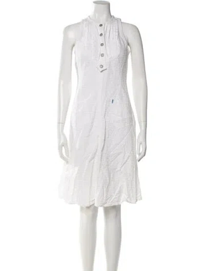Pre-owned Christian Lacroix Crew Neck Knee-length Dress In White
